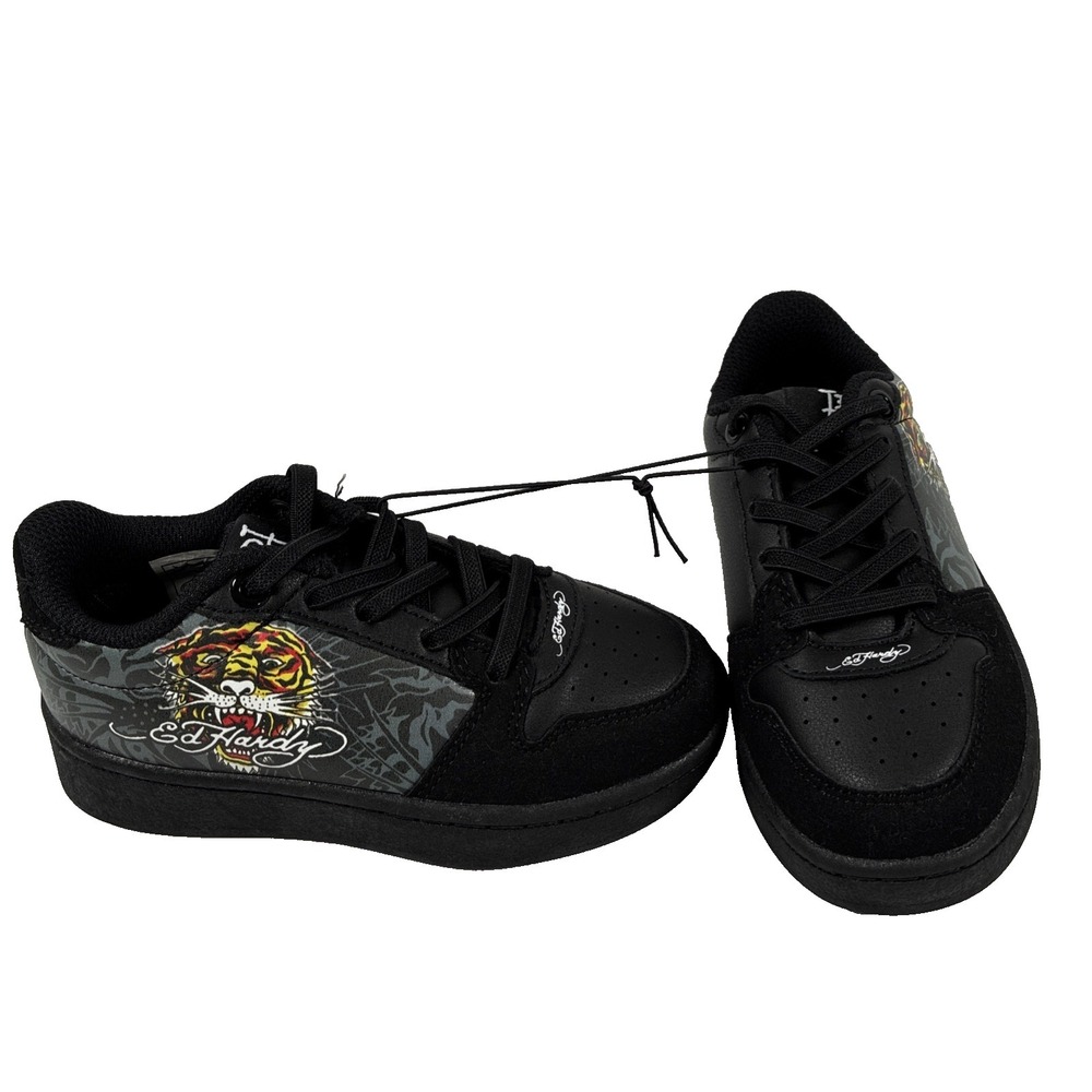 Ed Hardy Black Tiger Kids Youth Sneakers US Size 9 Brand New Without Box